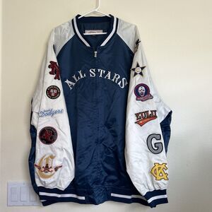 Vtg JC Freeman & Son Negro League All-Stars Satin Jacket 6XL Patched Embroidered